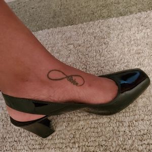 Black sling back heels by Franco Sarto